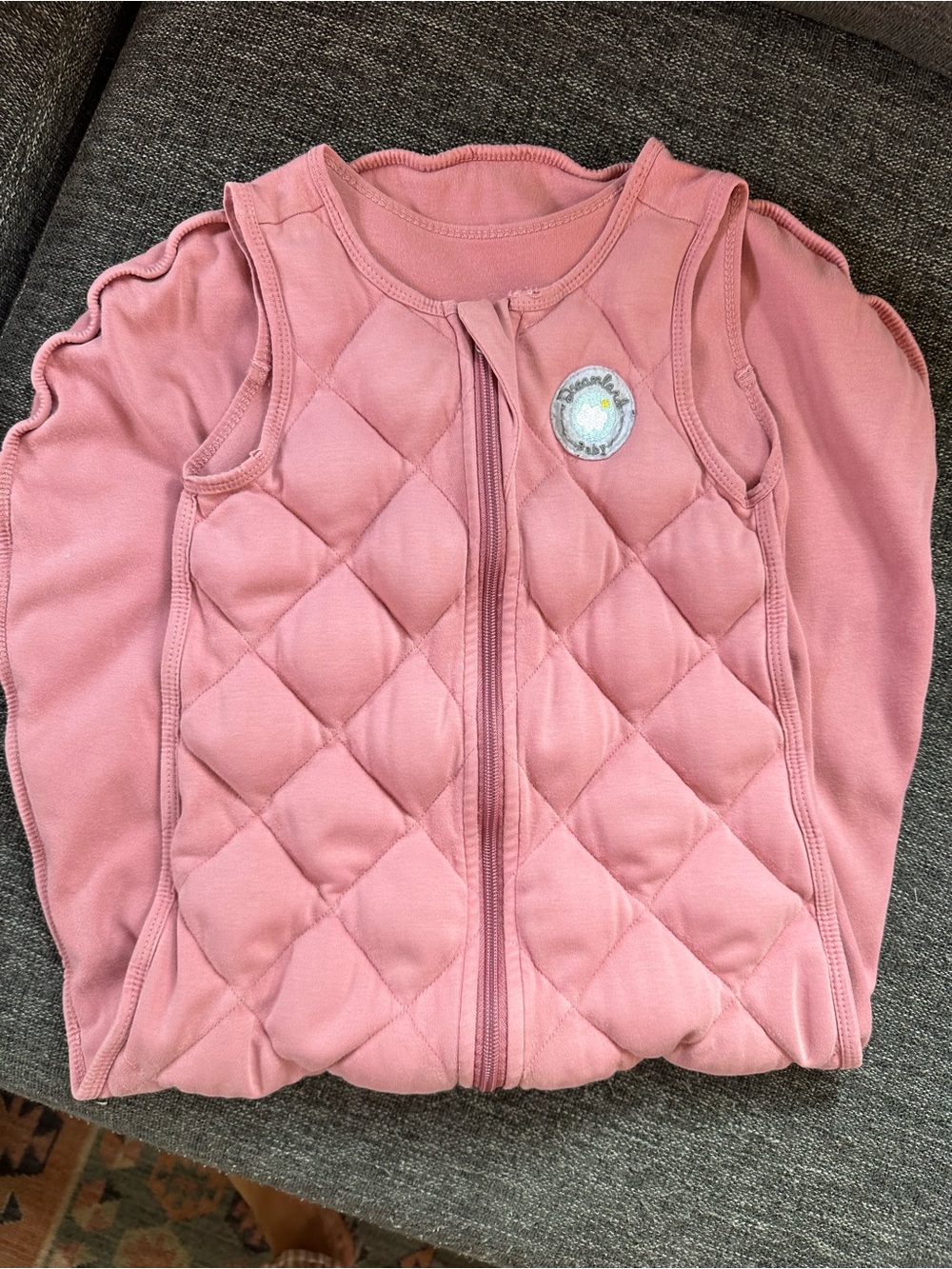 Kids Weighted Quilted Sleep Sack - Dusty Rose - Picture 3 of 6